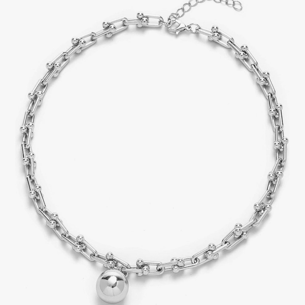 Elegant Silver Ball Chain Necklace